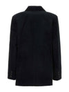 Lucy Double-Breasted Corduroy Blazer Jacket Black - A.P.C. - BALAAN 3