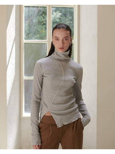 curve detail turtleneck heather gray - UNMUTE - BALAAN 2