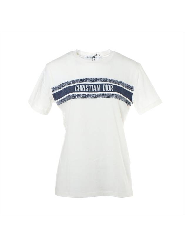 Cotton logo embroidered short sleeved T shirt - DIOR - BALAAN 1