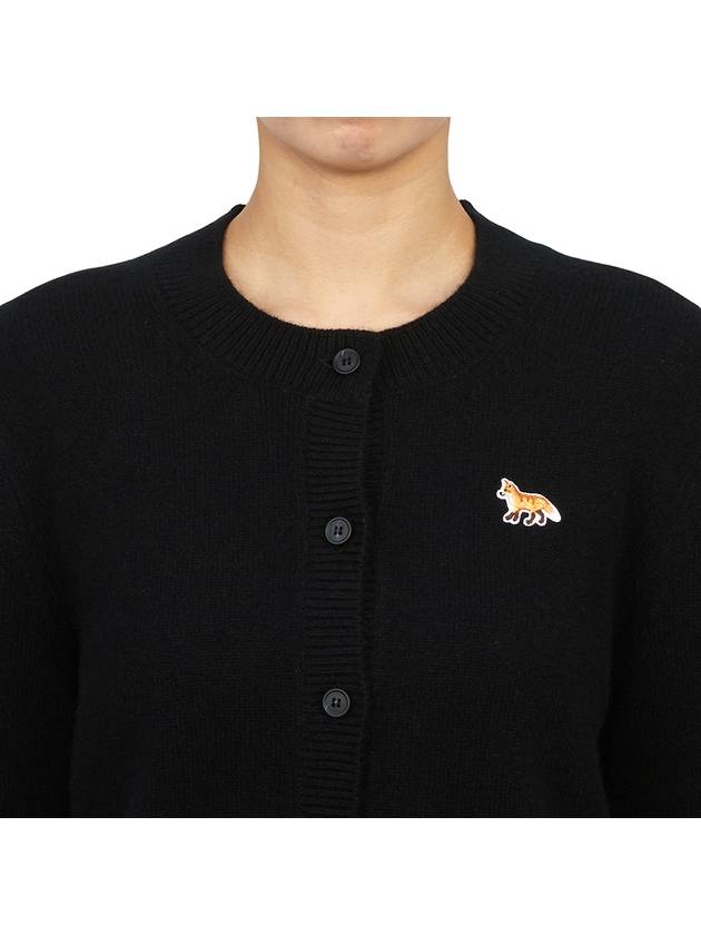 Baby Fox Patch Wool Cardigan Black - MAISON KITSUNE - BALAAN 7