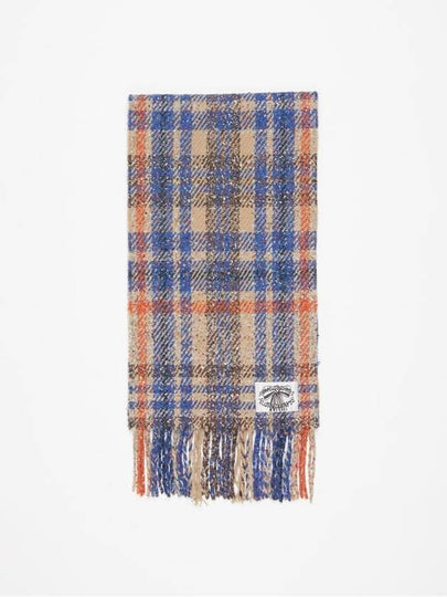 Plaid Fringe Muffler Beige Blue - ACNE STUDIOS - BALAAN 2