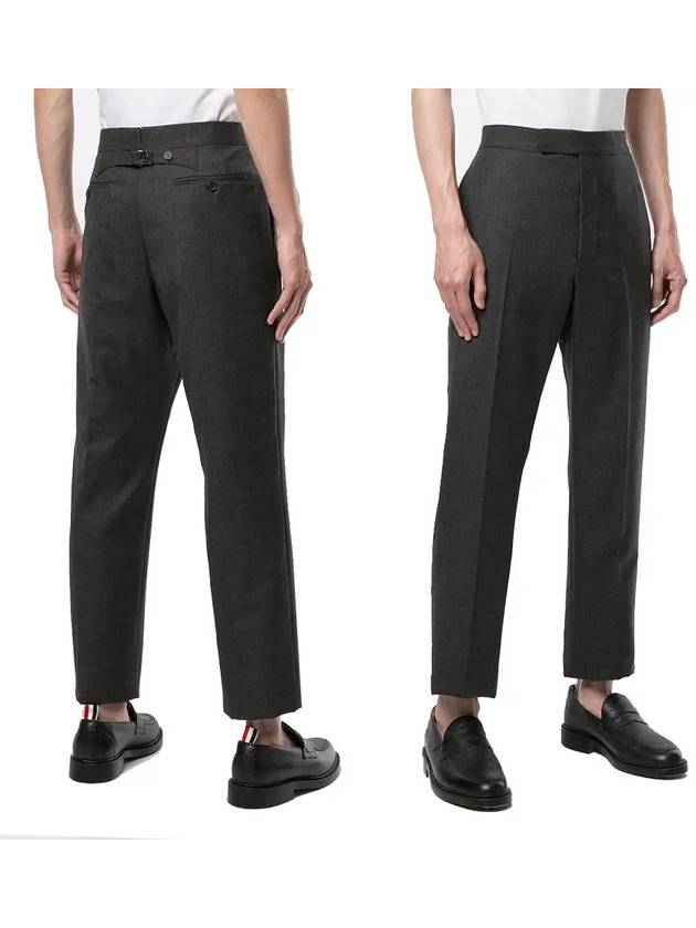 Super 120S Twill Classic Backstrap Trouser Pants Dark Grey - THOM BROWNE - BALAAN 4