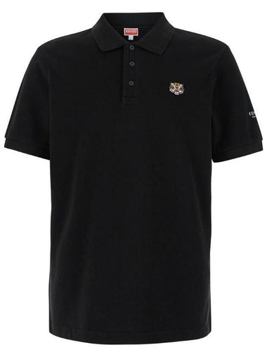 Lucky Tiger Embroid PK Shirt Black - KENZO - BALAAN 1