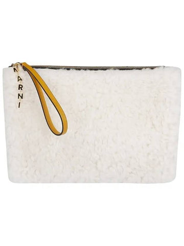 Women's Shearling Reversible Clutch Bag - MARNI - BALAAN.