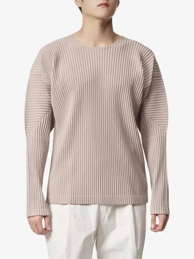 Pleated Long Sleeve T-Shirt Sand - ISSEY MIYAKE - BALAAN 2