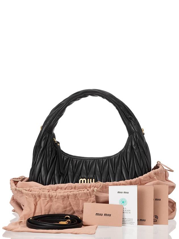 Wander Materasse Nappa Leather Shoulder Bag Black - MIU MIU - BALAAN 7