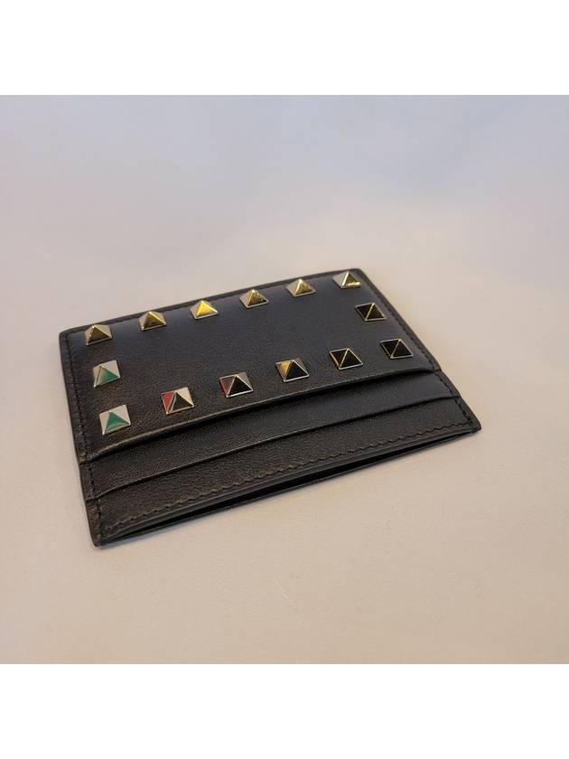 Rockstud Card Wallet Black - VALENTINO - BALAAN 5