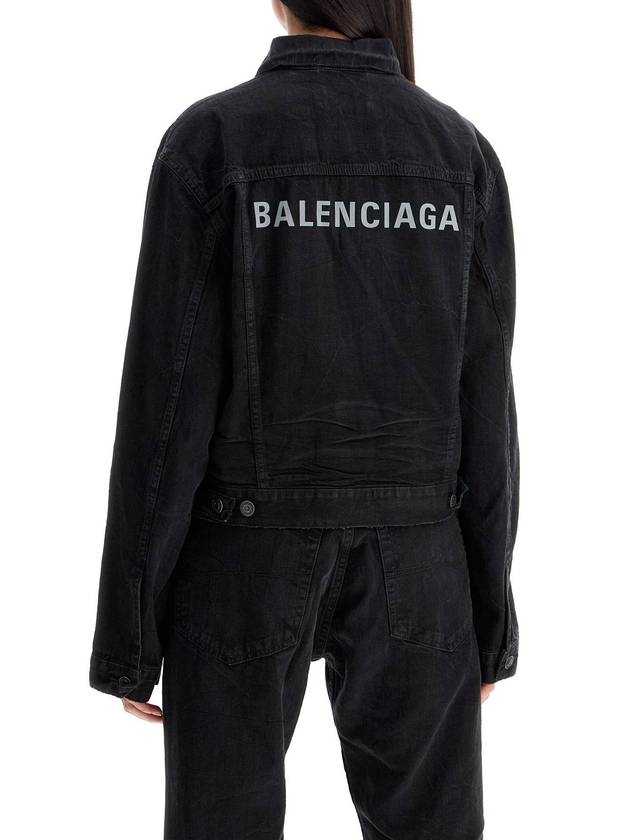 Back Logo Denim Jacket Black - BALENCIAGA - BALAAN 4