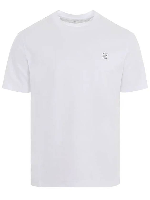 Logo Cotton Short-Sleeved T-Shirt White - BRUNELLO CUCINELLI - BALAAN 3