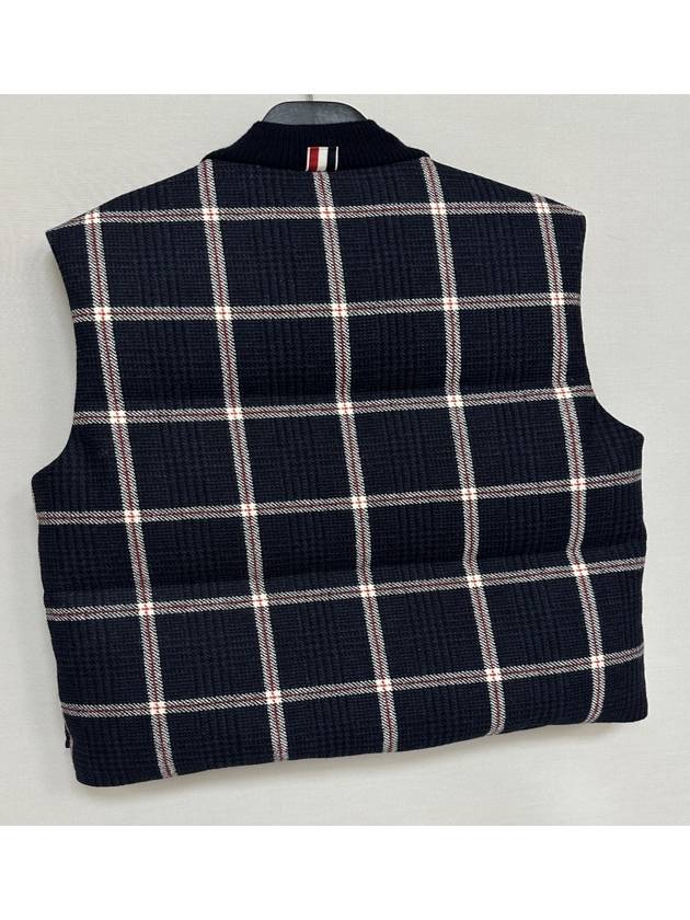 Wool Tweed Prince of Wales Down Vest - THOM BROWNE - BALAAN 6