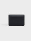 Triomphe Shiny Calfskin Flap Card Wallet Black - CELINE - BALAAN 4