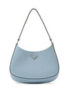 Triangular Logo Cleo Brushed Leather Shoulder Bag Blue - PRADA - BALAAN 2