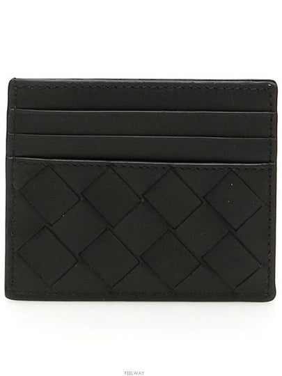 Intrecciato Leather Card Wallet Black - BOTTEGA VENETA - BALAAN 2