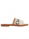 Woody Logo Flat Mule Slippers White - CHLOE - BALAAN 2