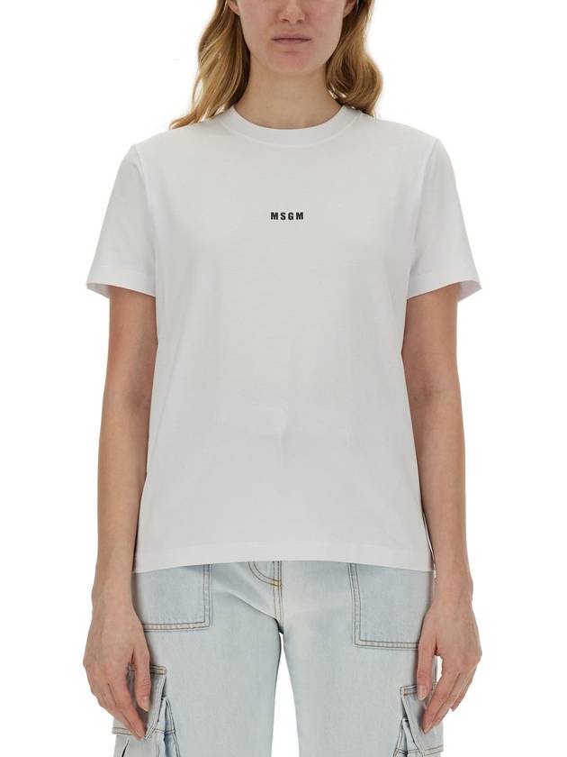 Micro Logo Short Sleeve T-Shirt White - MSGM - BALAAN 2