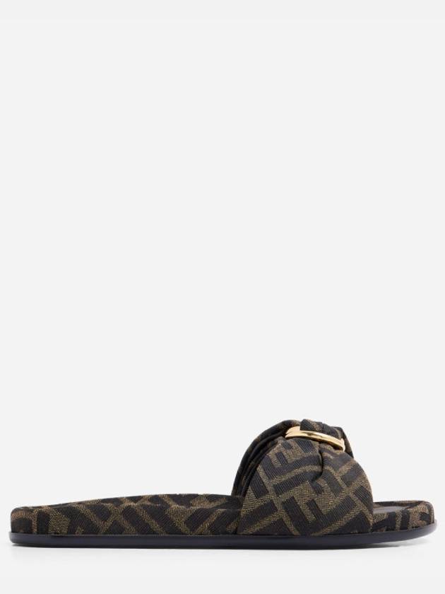 Feel FF Jacquard Slippers Brown - FENDI - BALAAN 2