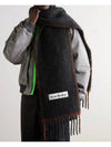 Mohair Wool Fringe Muffler Black - ACNE STUDIOS - BALAAN 7