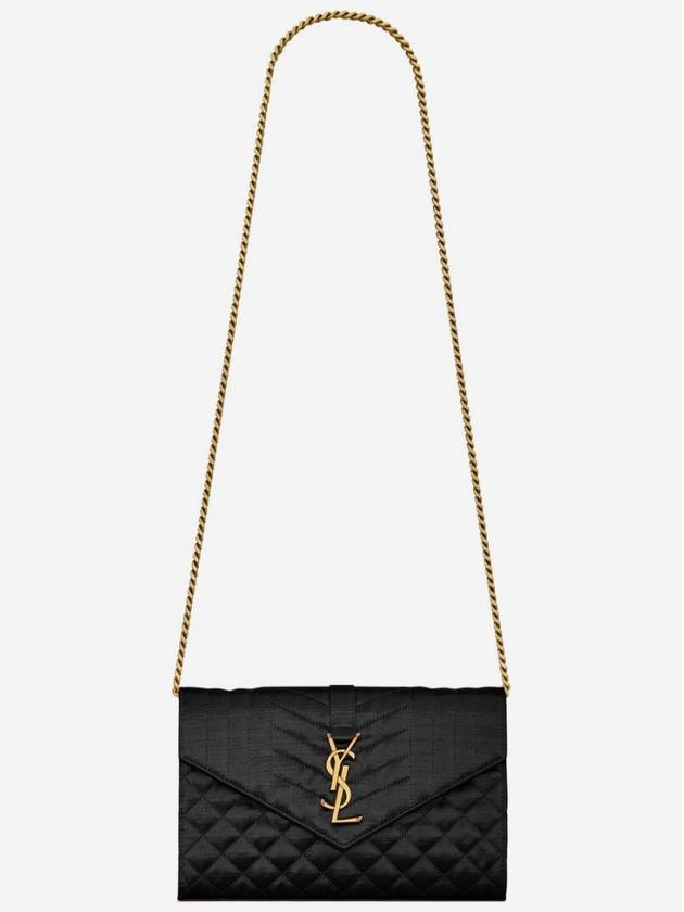 Matelasse Monogram Chain Cross Bag Black - SAINT LAURENT - BALAAN 2