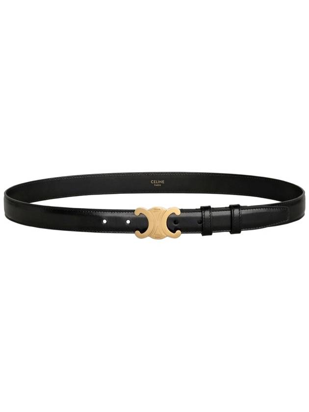 Triomphe Taurillon Medium Leather Belt Black - CELINE - BALAAN 4