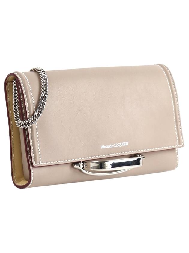 Silver Logo Story Leather Cross Bag Taupe - ALEXANDER MCQUEEN - BALAAN 4