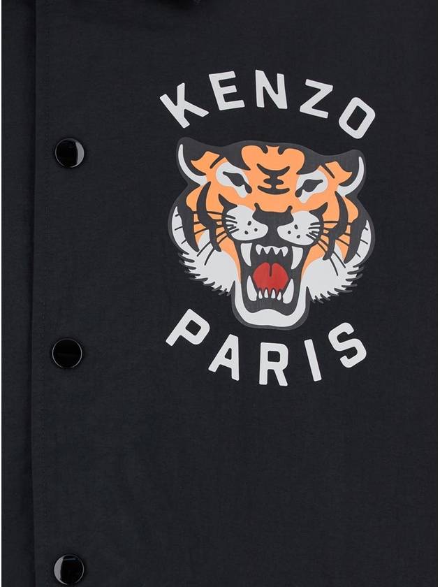 Lucky Tiger Quilted Coach Jacket Black - KENZO - BALAAN 4