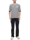 Pointelle Cotton Short Sleeve T-Shirt Light Grey - THOM BROWNE - BALAAN 4