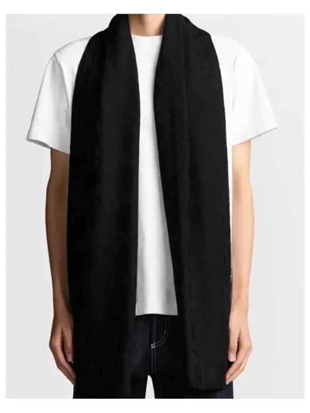 Cannage Cashmere Muffler Black - DIOR - BALAAN 3