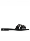 Tribute Leather Slippers Black - SAINT LAURENT - BALAAN 2