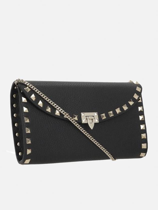 Women's Rockstud Clutch Bag Black - VALENTINO - BALAAN 3