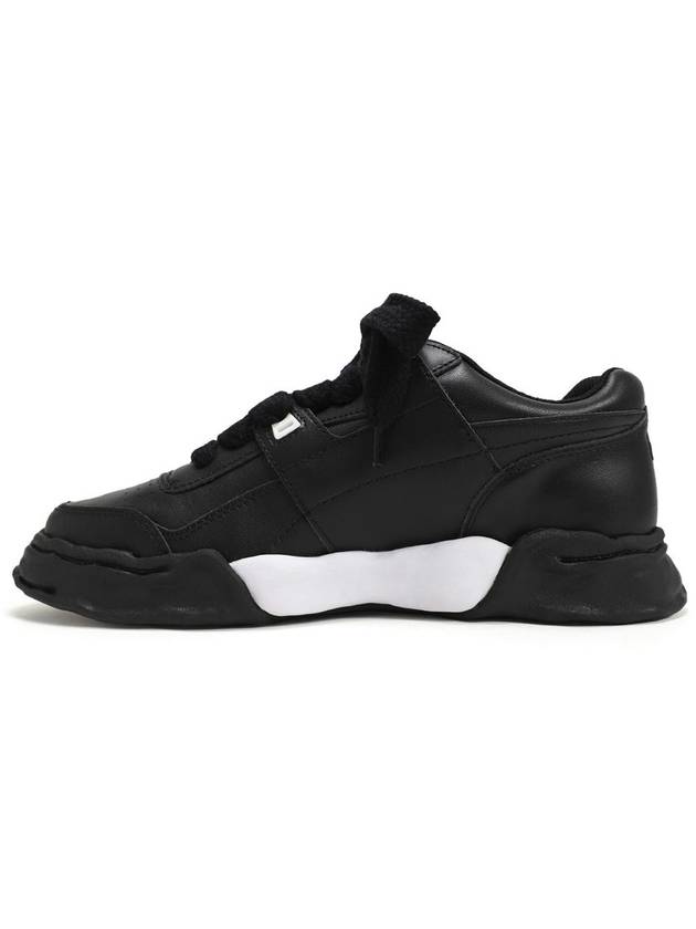 Parker OG Sole Leather Low Top Sneakers Black - MIHARA YASUHIRO - BALAAN 4