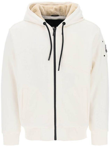 Tilden Fox Fur Zip Up Hoodie White - MOOSE KNUCKLES - BALAAN 1