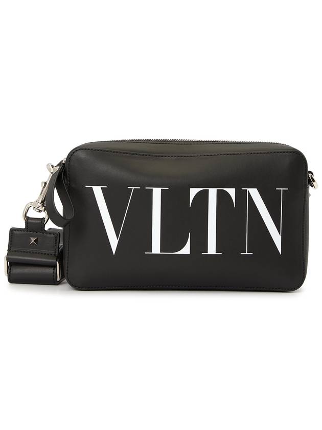 Garavani VLTN logo leather cross bag black - VALENTINO - BALAAN 2