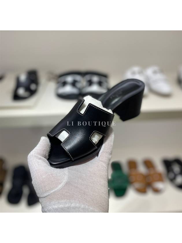 Helia 60 Women s Mule Slippers Black H232089Z - HERMES - BALAAN 4