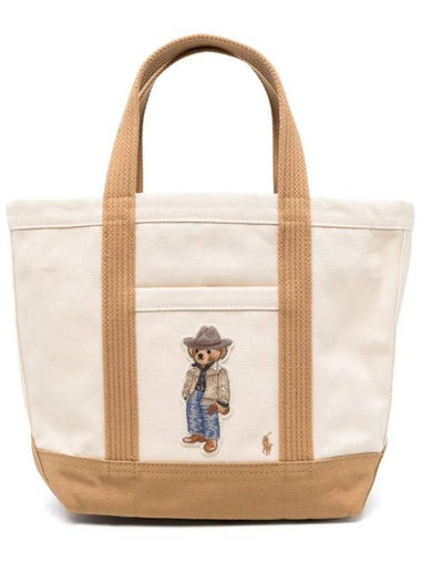 Bear Canvas Small Tote Bag Beige - POLO RALPH LAUREN - BALAAN 1