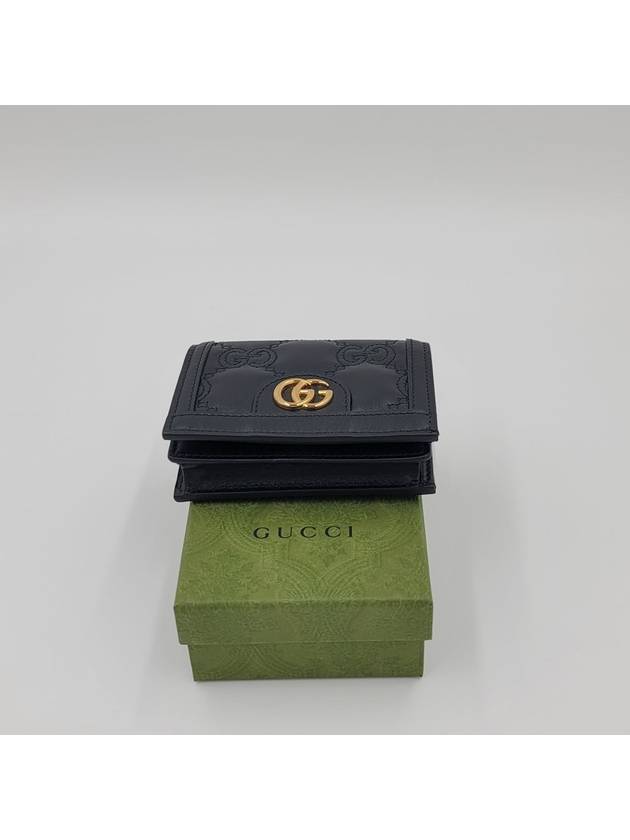 GG Matelasse Case Leather Card Wallet Black - GUCCI - BALAAN 6