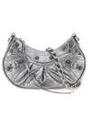 Women's Le Cagole XS Chain Metal Shoulder Bag Silver - BALENCIAGA - BALAAN 3