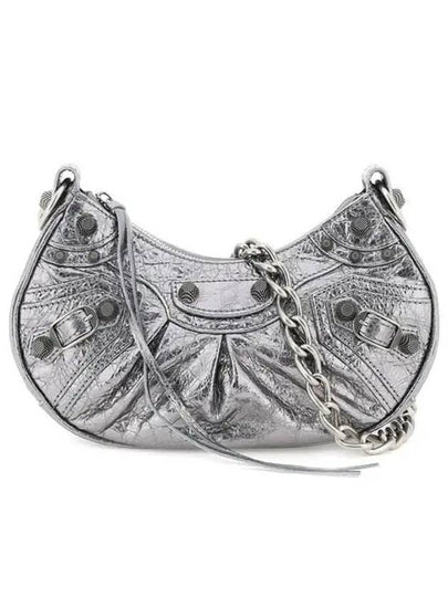 Women's Le Cagole XS Chain Metal Shoulder Bag Silver - BALENCIAGA - BALAAN 2