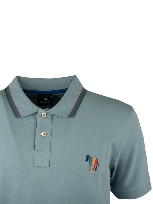 Paul Smith Light Blue Stretch Cotton Polo Shirt - PAUL SMITH - BALAAN 3