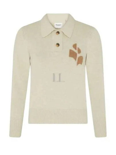 Nola Long Sleeve Polo Knit Top Ivory - ISABEL MARANT - BALAAN 2