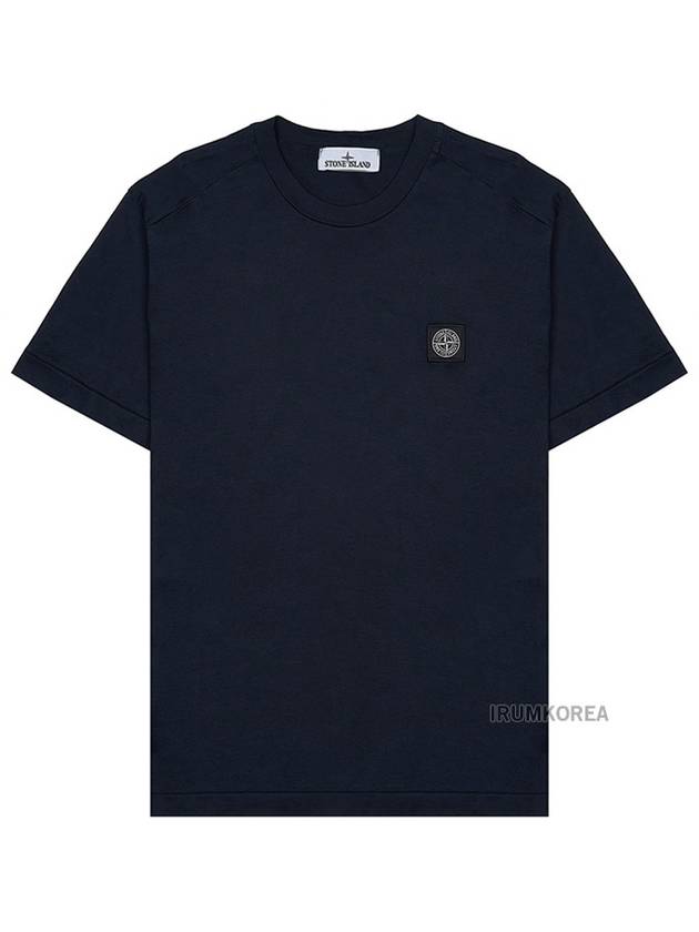 Logo Patch Short Sleeve T-Shirt Navy - STONE ISLAND - BALAAN 2