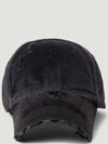 Distressed contrast topstitching denim baseball cap - BALENCIAGA - BALAAN 1