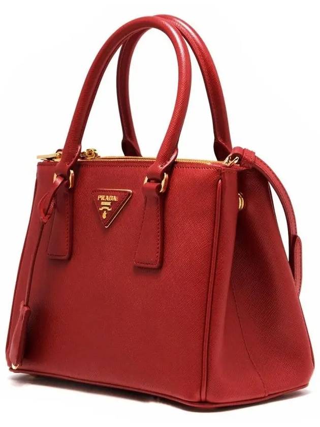 Galleria Saffiano Leather Small Tote Bag Fiery Red - PRADA - BALAAN 5