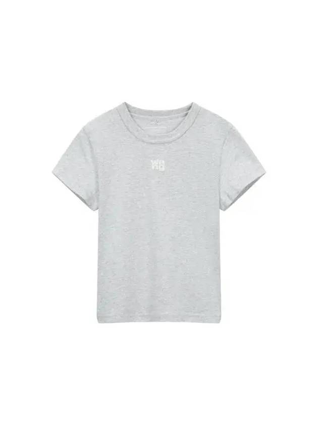 Embossed Logo Short Sleeve T Shirt Melange Gray - ALEXANDER WANG - BALAAN 1