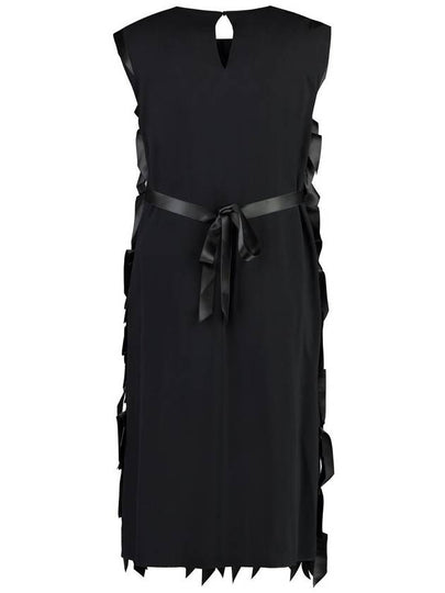 Bow Sable Midi Dress Black - PRADA - BALAAN 2