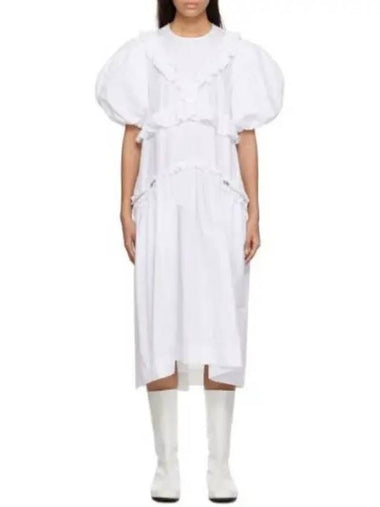 White ruffle balloon shoulder midi dress white 7190 0109 - SIMONE ROCHA - BALAAN 1