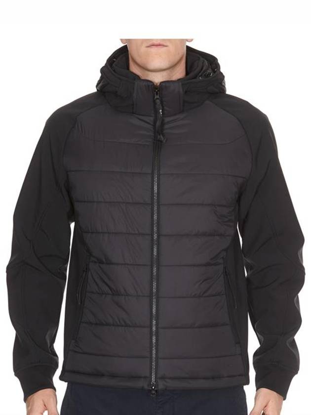 Goggle Padded Hooded Jacket Black - CP COMPANY - BALAAN 3