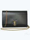 Monogram Chain Glossy Leather Shoulder Bag Black - SAINT LAURENT - BALAAN 2