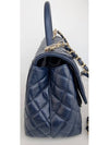 Coco Handle Caviar Medium Tote Bag Navy - CHANEL - BALAAN 8