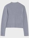 Boucle ribbed crop cardigan sky blue - NOIRER FOR WOMEN - BALAAN 10