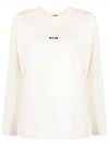 Micro Logo Print Long Sleeve T-Shirt Ivory - MSGM - BALAAN 2